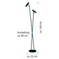 Preview: Hell LED Stehleuchte Tom dimmbar 12W warmweiss Nickel matt 140cm 60411/2-92