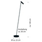 Preview: Hell LED Stehleuchte Tom dimmbar 6W warmweiss Schwarz 140cm 60456/1-06