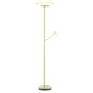 Preview: Hell LED Stehleuchte Ferdi dimmbar 41W CCT steuerbare Lichtfarbe 3-stufig extrawarm- bis neutralweiss 90Ra Messing matt Alabasterglas 180cm 60583/2-01