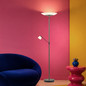 Preview: Hell LED Stehleuchte Ferdi dimmbar 41W CCT steuerbare Lichtfarbe 3-stufig extrawarm- bis neutralweiss 90Ra Bronze Alabasterglas 180cm 60583/2-15