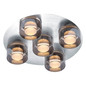Preview: Hell LED Deckenleuchte Dune dimmbar 35W Dim to Warm extrawarm- bis warmweiss 90Ra B-Link Nickel matt Rauchglas Ø44cm 70621/5-92