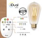 Preview: iDual LED Filament Lampe E27 2200-5500 K dimmbar ST65 9W Fernbedienung Amber