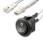 Preview: ISOLED MiniAMP Einbauschalter Ein/Aus, female-Buchse und male-Stecker, 30cm+200cm, 2-polig, weiß, max. 5A