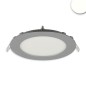 Preview: ISOLED LED Downlight, 9W, rund, ultraflach, silber, neutralweiß, dimmbar