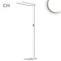 Preview: ISOLED LED Office Pro Stehleuchte Up/Down, 80W/20W, Weiß, UGR19, neutralweiß, Touch-Dimm, CH-Stecker