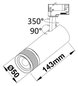 Preview: ISOLED 3-PH Schienen-Strahler fokussierbar, 8W, 20°-55°, weiß matt, 3000K, dimmbar