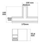 Preview: Isoled Track48 T-Schiene horizontal für Aufbauschiene, schwarz, nicht stromführend 116729