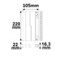 Preview: Isoled Track48 Raster-Schienenstrahler 22cm weiß, 12W, 36°, UGR<19, 48V DC, 3000K, CRI90, DALI dimmbar 116755