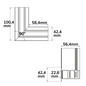 Preview: Isoled Track48 Eckschiene 90° horizontal für Einbauschiene, weiß, nicht stromführend 116772