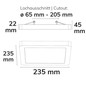 Preview: Isoled LED Aufbau/Einbauleuchte Flex Pro 235x235, 16W, weiß, 120lm/W, 3000/3500/4000K, dimmbar 116829