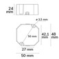 Preview: Isoled LED Schalterdosen-PWM-Trafo 12V/DC, 0-12W, Tiefe 24mm, IP65, dimmbar, SELV 116893
