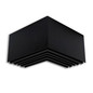 Preview: Isoled LAMP40 90° Eck, geschweißt, 140x140mm, schwarz RAL 9005, exkl. Cover 116974