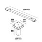 Preview: Isoled Traverse mit Zopfmaß 133mm für 2/4 Flutlichter 117050