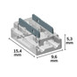 Preview: Isoled Kontakt-Verbinder Multi (max. 5A) K3-208 für 2-pol. IP20 Flexstripes mit Breite 8mm 117150