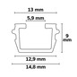 Preview: Isoled Gardinen-Inlay weiß, Innenformat B=9.7 H=6.5mm Schlitz 6mm, 100cm 117217