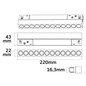 Preview: Isoled Track48 Rasterleuchte 22cm schwarz, 12W, 36°, UGR<19, 48V DC, 1800-4000K, CRI90, DALI DT8 117233