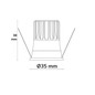 Preview: Isoled LED Einbaustrahler BACK32, messing geb., rund, 5W, CRI90, 3000K, rückversetzt, Honeycomb, dimmbar 117255