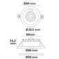 Preview: Isoled LED Einbaustrahler Vario-68 mit PIR-Sensor 6W, 60°, 2700/3000/4000/6000K, IP65, CRI90, schwarz 117342