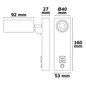 Preview: Isoled LED Leseleuchte, 4,5W, schwarz, mit USB-A und USB-C Ladebuchse, 3000K 117575
