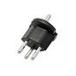Preview: Isoled Fixadapter CH Typ 12 auf Schuko CEE 7/7, schwarz, nicht demontierbar, 10A 117827