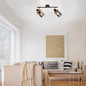 Preview: JUST LIGHT PASQUAL Wand- und Deckenleuchte E27 max.80W 2-fach schwarz 11312-18