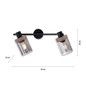 Preview: JUST LIGHT PASQUAL Wand- und Deckenleuchte E27 max.80W 2-fach schwarz 11312-18