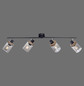 Preview: JUST LIGHT PASQUAL Deckenleuchte E27 max.160W 4-fach schwarz 11313-18