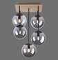 Preview: JUST LIGHT GERDA WIDOW Deckenleuchte E14 max.125W 5-fach Holz-natur 11395-79