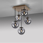 Preview: JUST LIGHT GERDA WIDOW Deckenleuchte E14 max.125W 5-fach Holz-natur 11395-79