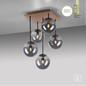 Preview: JUST LIGHT GERDA WIDOW Deckenleuchte E14 max.125W 5-fach Holz-natur 11395-79
