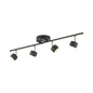Preview: JUST LIGHT JARIK LED Deckenleuchte Warmweiss 10,8W 5-fach schwarz 11402-18