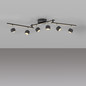 Preview: JUST LIGHT JARIK LED Deckenleuchte Warmweiss 16W 7-fach schwarz 11403-18