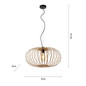 Preview: JUST LIGHT RACOON Pendelleuchte E27 max. 40W Holz-natur 11409-79