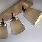 Preview: JUST LIGHT GERDA MICHEL Deckenleuchte E27 max. 40W 3-fach Holz-natur 11582-79