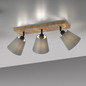 Preview: JUST LIGHT GERDA MICHEL Deckenleuchte E27 max. 40W 3-fach Holz-natur 11582-79