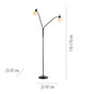 Preview: JUST LIGHT LOKI Stehleuchte E14 Warmweiss max.10W 2-fach schwarz 12158-18