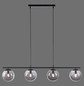 Preview: JUST LIGHT BIG WIDOW Pendelleuchte E14 max. 25W 4-fach schwarz 14604-18