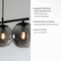 Preview: JUST LIGHT BIG WIDOW Pendelleuchte E14 max. 25W 4-fach schwarz 14604-18