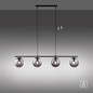 Preview: JUST LIGHT BIG WIDOW Pendelleuchte E14 max. 25W 4-fach schwarz 14604-18