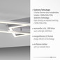 Preview: JUST LIGHT IVEN LED Deckenleuchte Warmweiss Dimmbar 36W stahl 14691-55