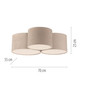 Preview: JUST LIGHT DURO Deckenleuchte E27 max. 10W 3-fach sand 14890-39