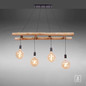 Preview: JUST LIGHT EDGAR Pendelleuchte E27 max. 60W 4-fach schwarz 15025-18