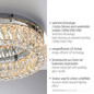 Preview: JUST LIGHT KULUNKA LED Deckenleuchte Warmweiss Dimmbar 21,5W chrom 15204-17