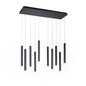 Preview: JUST LIGHT BRUNO LED Pendelleuchte Warmweiss 48W 10-fach schwarz 15206-18