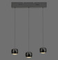 Preview: JUST LIGHT BALLINI LED Pendelleuchte Warmweiss Dimmbar 15,6W 3-fach schwarz 15261-18