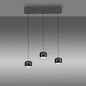 Preview: JUST LIGHT BALLINI LED Pendelleuchte Warmweiss Dimmbar 15,6W 3-fach schwarz 15261-18