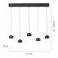 Preview: JUST LIGHT BALLINI LED Pendelleuchte Warmweiss Dimmbar 26W 5-fach schwarz 15262-18