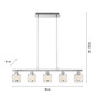 Preview: JUST LIGHT ACCOR Pendelleuchte E14 max. 25W 5-fach chrom 15375-17