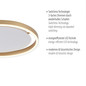 Preview: JUST LIGHT RITUS LED Deckenleuchte Warmweiss Dimmbar 20W messingmatt 15391-60