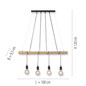 Preview: JUST LIGHT TERO Pendelleuchte E27 Warmweiss Dimmbar max.16W 4-fach schwarz 15505-18